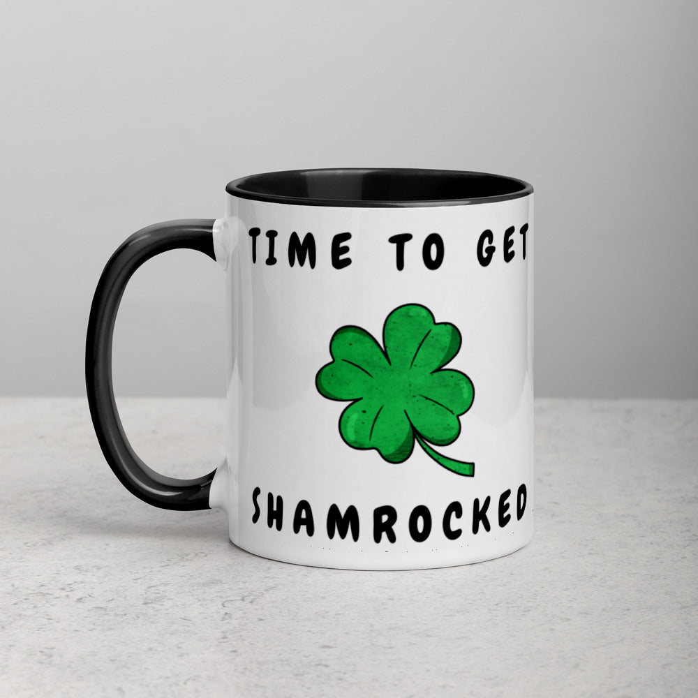 TIME TO GET SHAMROCKED- Mug with Color Inside