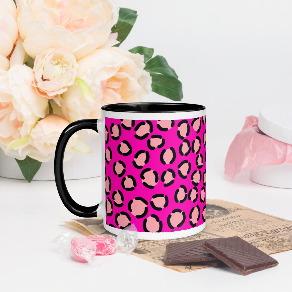 PINK LEOPARD- Mug with Color Inside