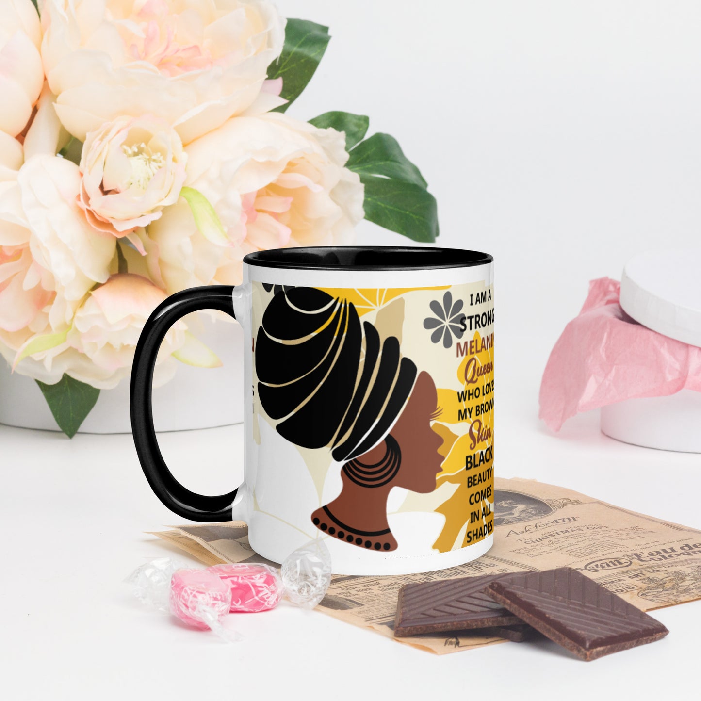 BLACK MELANIN QUEEN- Mug with Color Inside