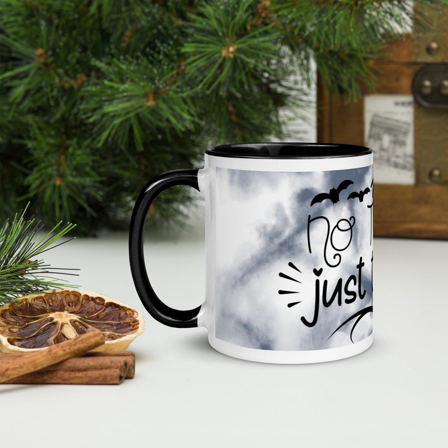 NO TRICKS, JUST TREATS- Mug with Color Inside