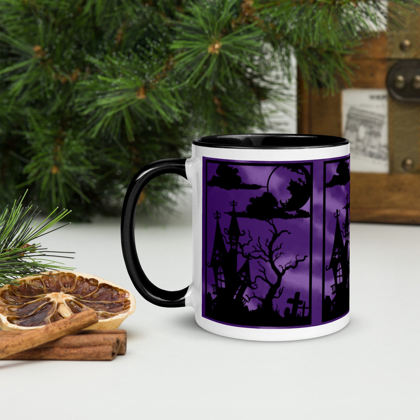 HAUNTED HOUSE- Mug with Color Inside