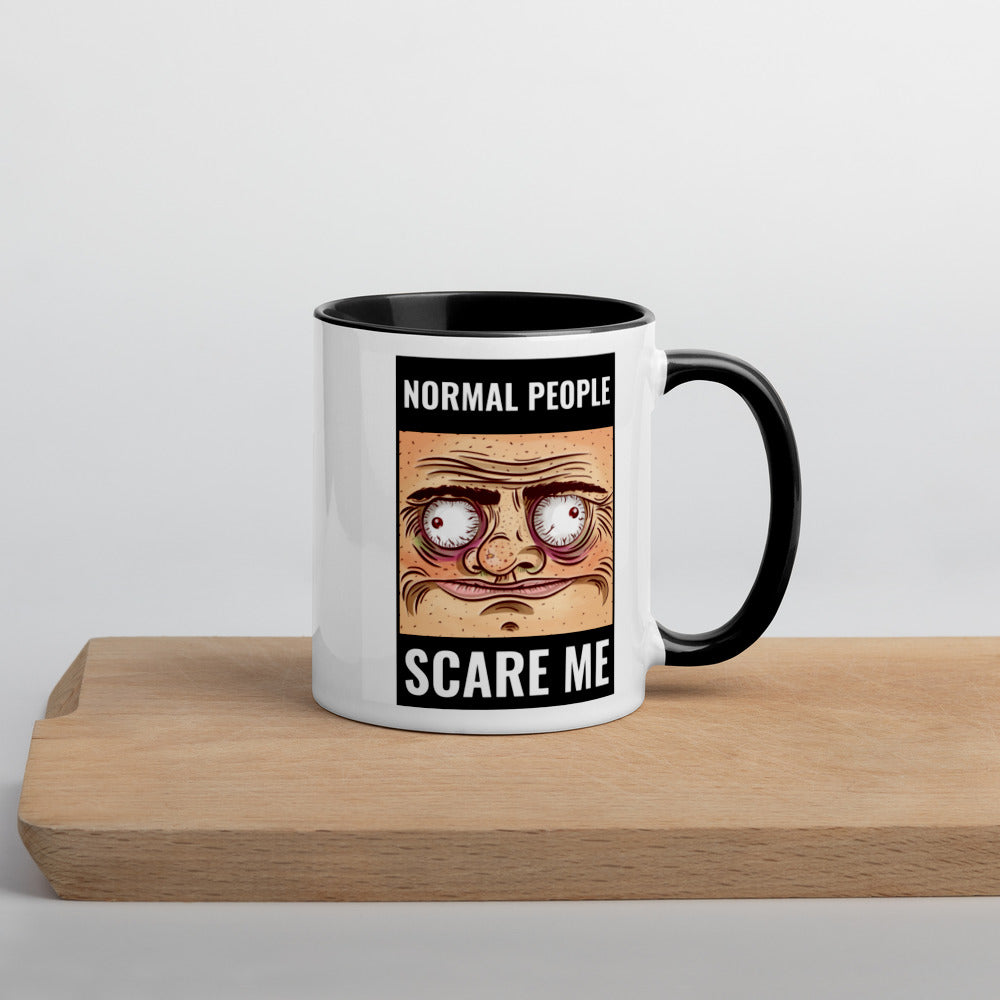 NORMAL PEOPLE SCARE ME- Mug with Color Inside