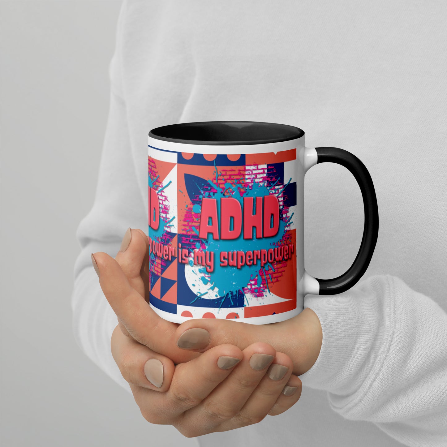 ADHD IS MY SUPERPOWER- Mug with Color Inside