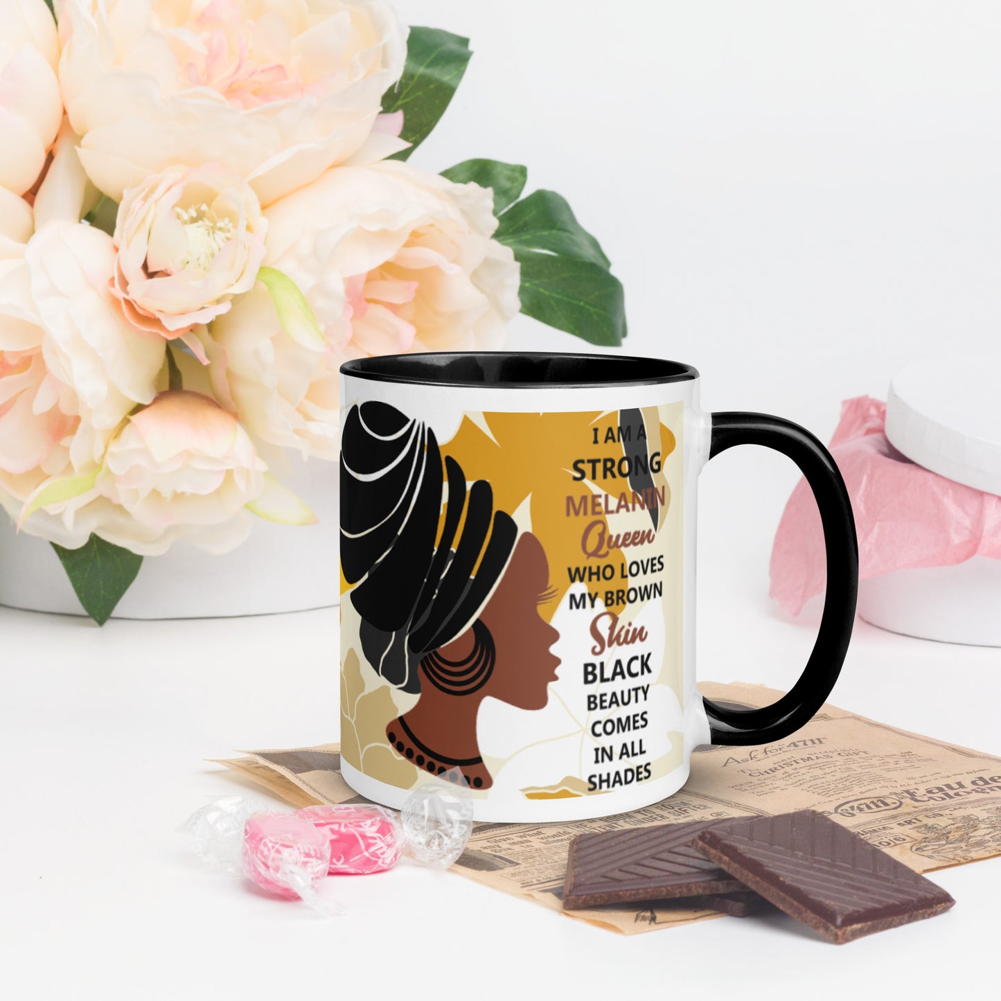 BLACK MELANIN QUEEN- Mug with Color Inside