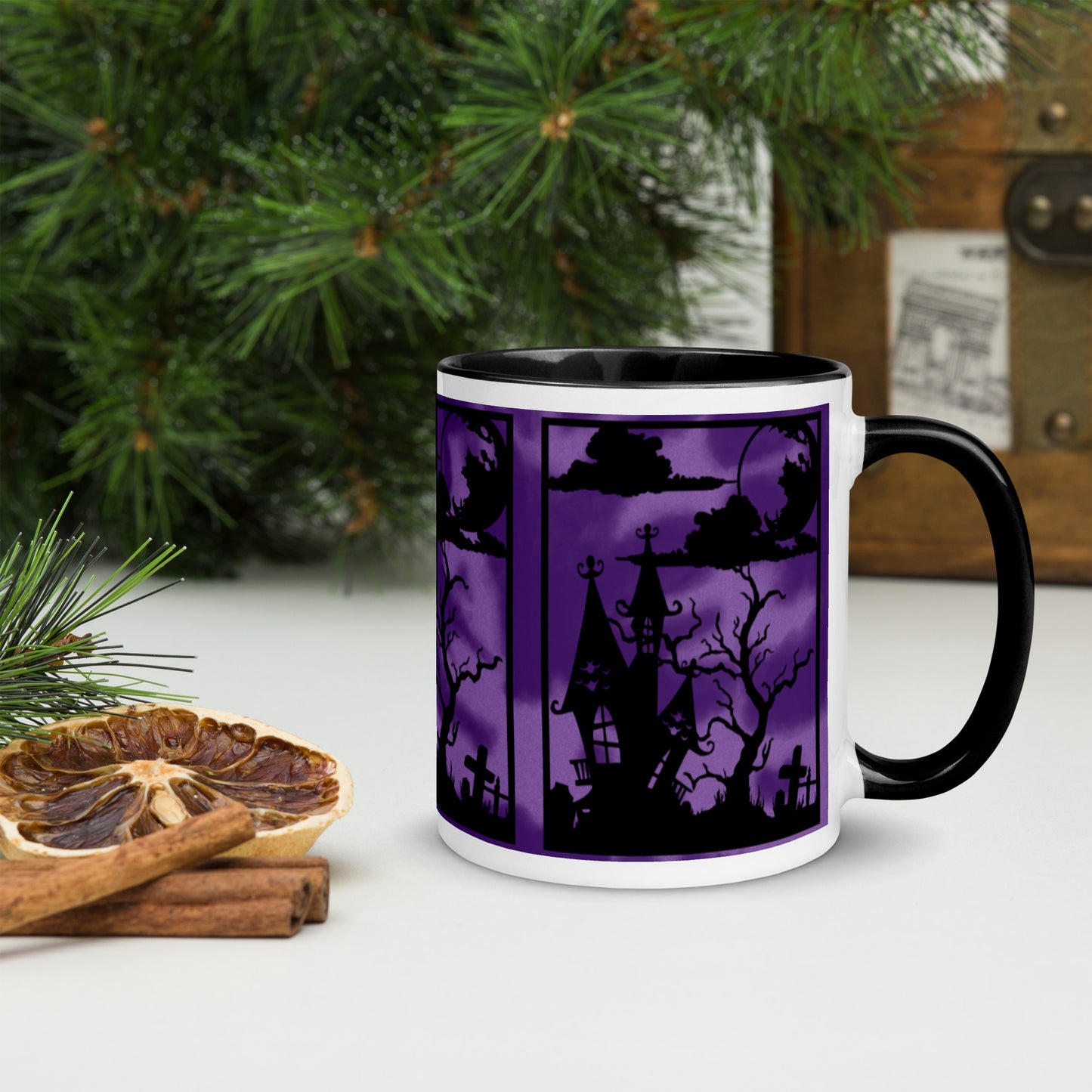 HAUNTED HOUSE- Mug with Color Inside