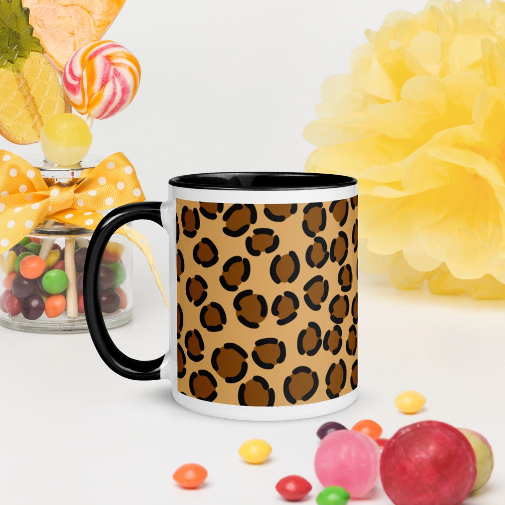 TAN LEOPARD- Mug with Color Inside
