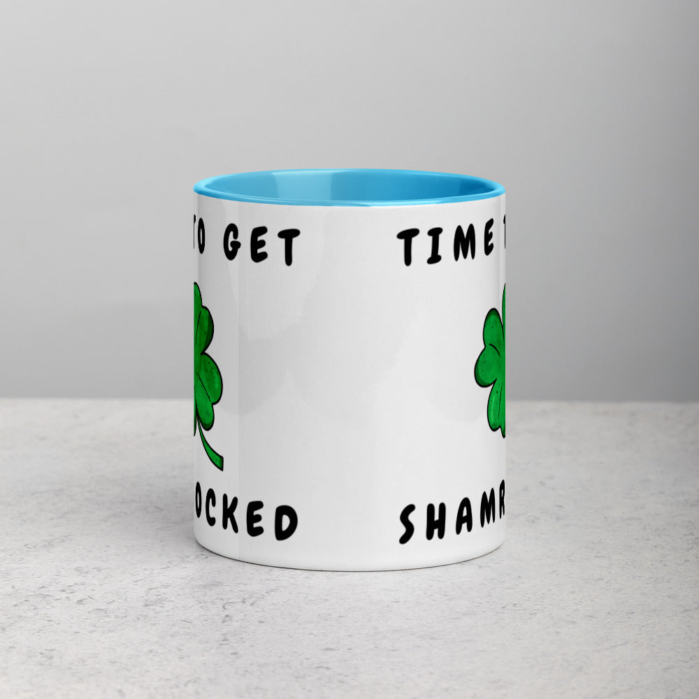 TIME TO GET SHAMROCKED- Mug with Color Inside