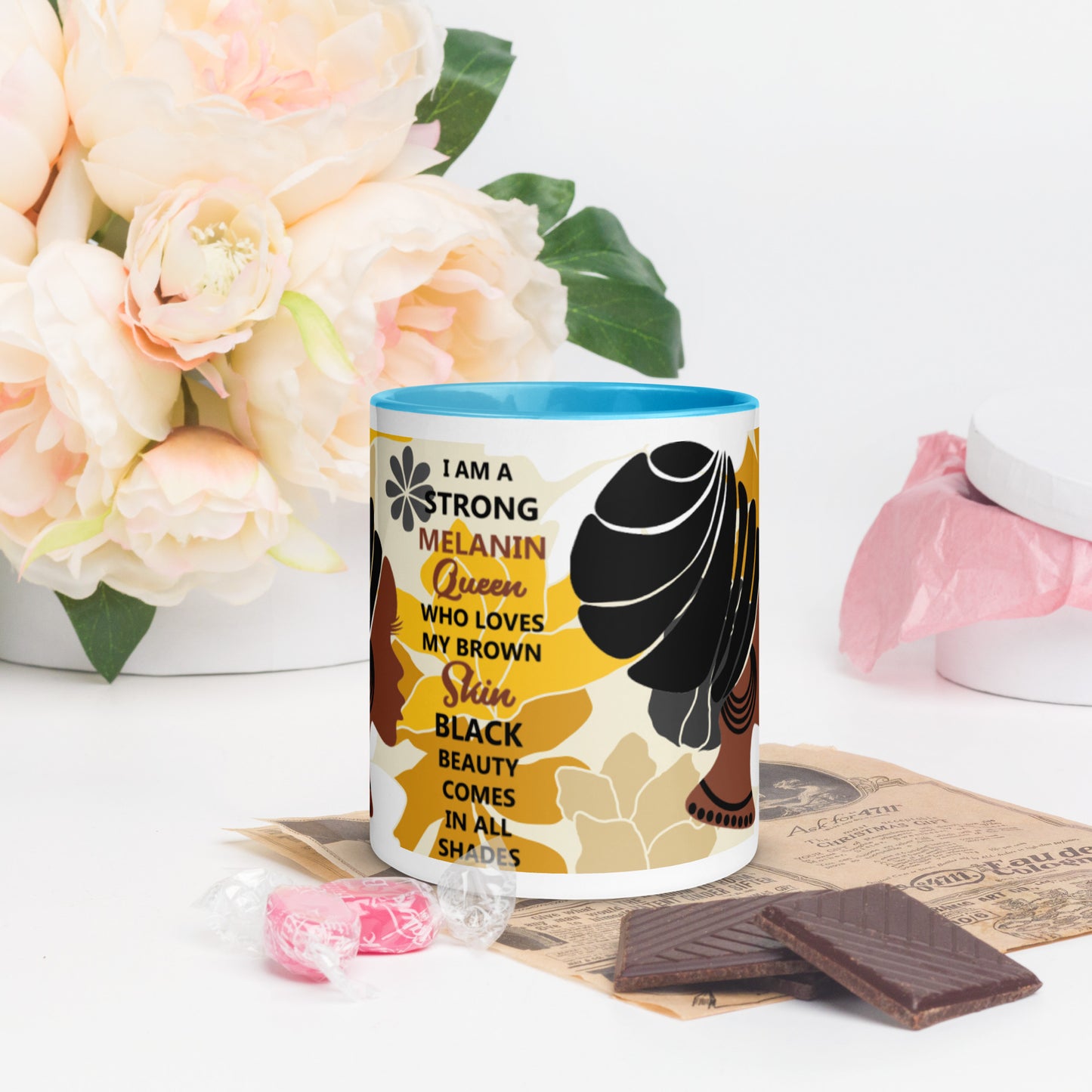 BLACK MELANIN QUEEN- Mug with Color Inside