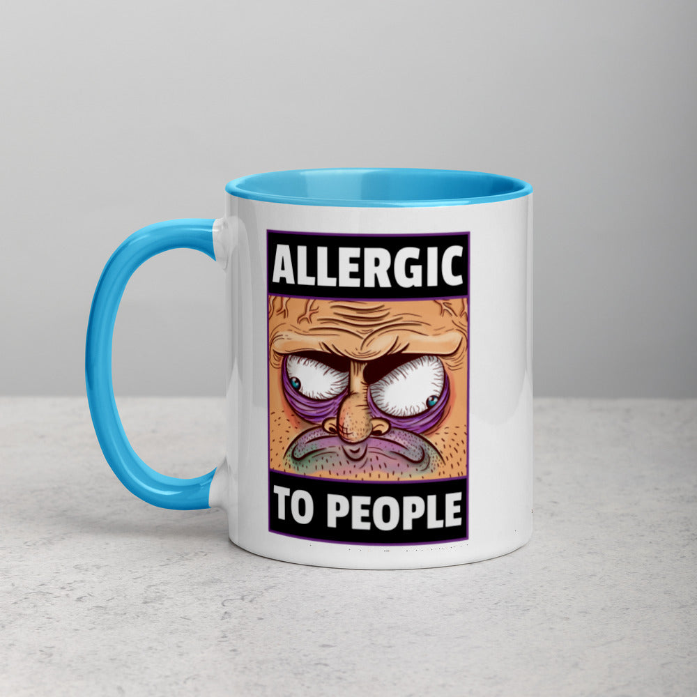 ALLERGIC TO PEOPLE- Mug with Color Inside