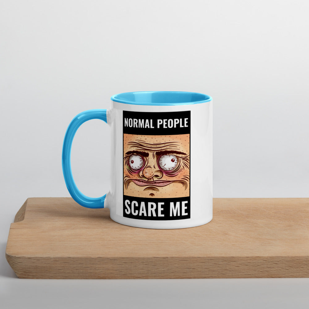 NORMAL PEOPLE SCARE ME- Mug with Color Inside