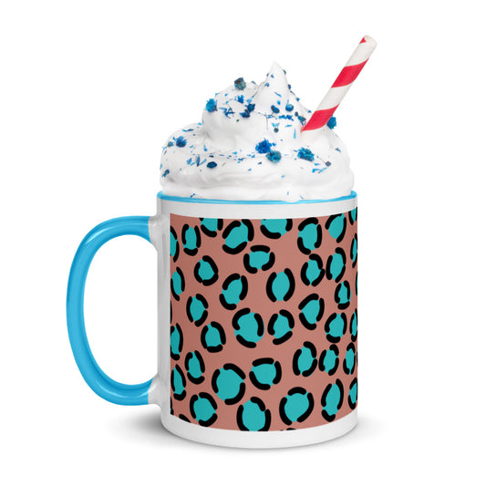 BLUE SPOT LEOPARD- Mug with Color Inside
