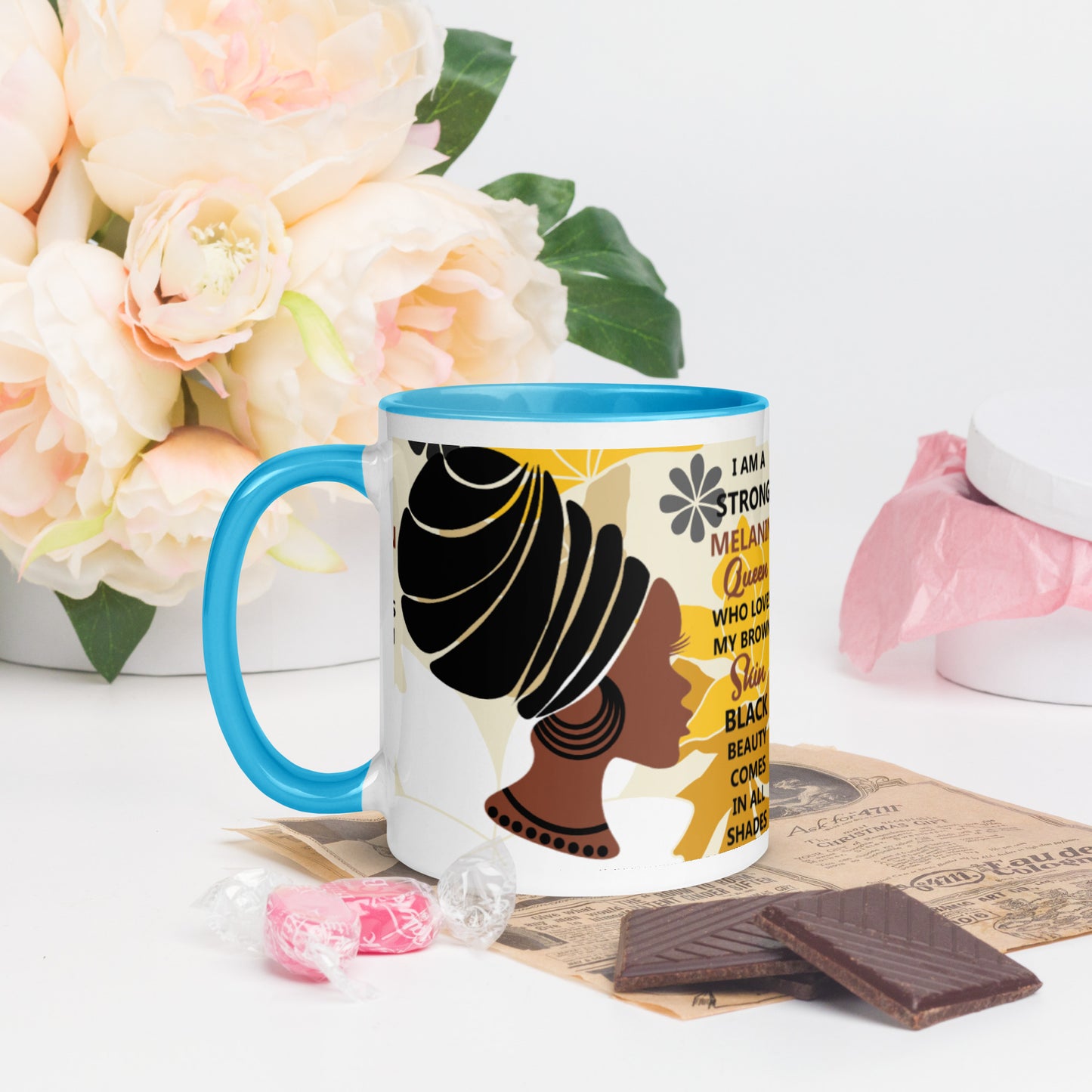 BLACK MELANIN QUEEN- Mug with Color Inside