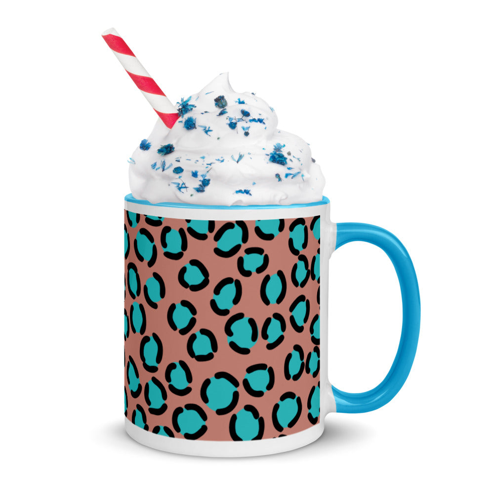 BLUE SPOT LEOPARD- Mug with Color Inside