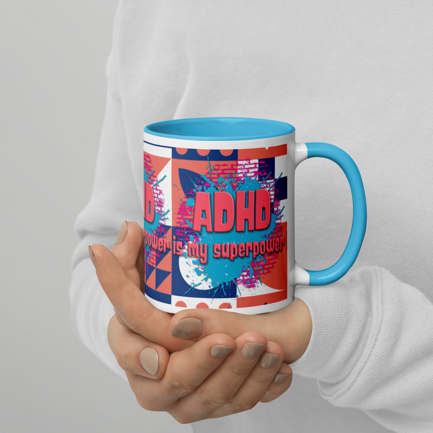 ADHD IS MY SUPERPOWER- Mug with Color Inside