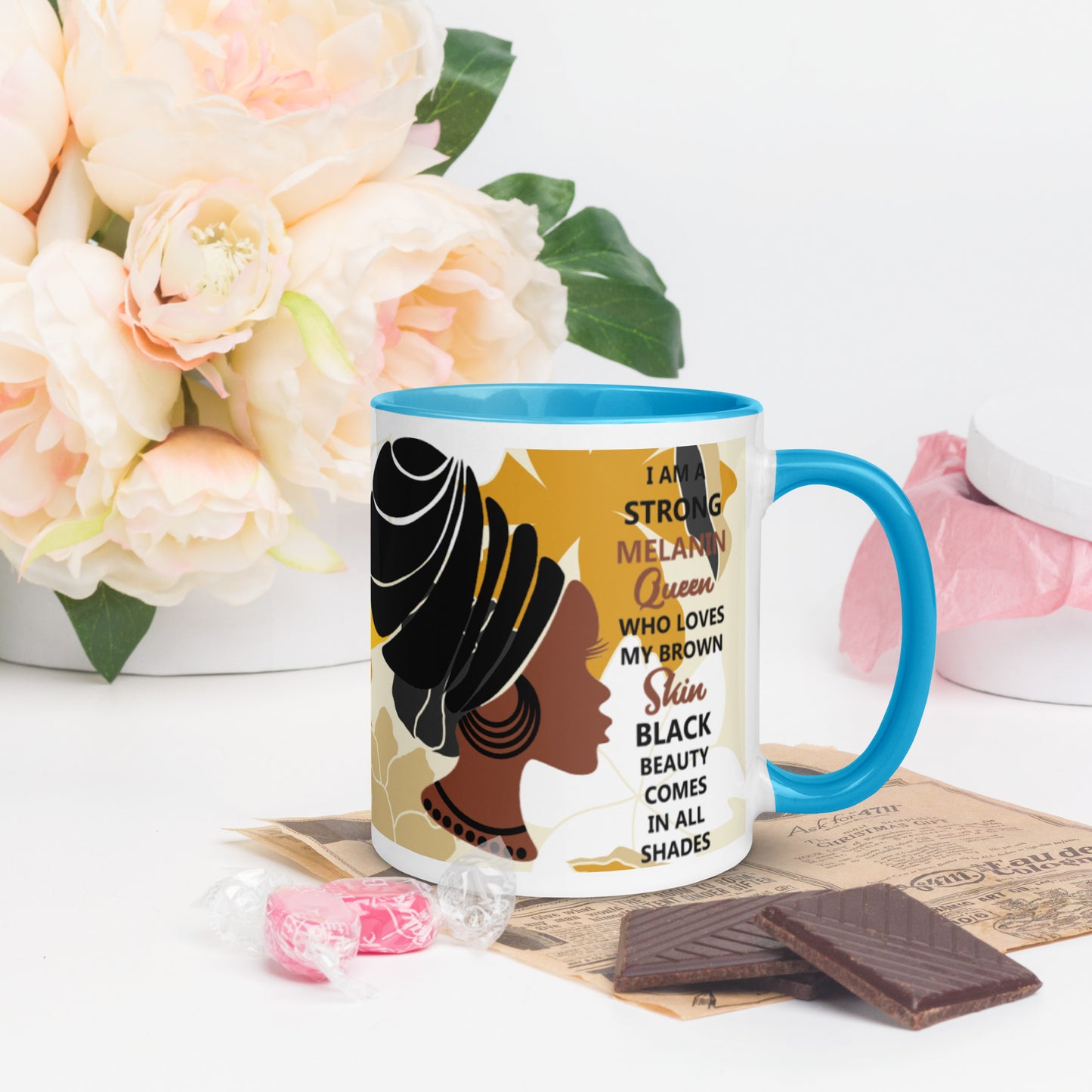 BLACK MELANIN QUEEN- Mug with Color Inside