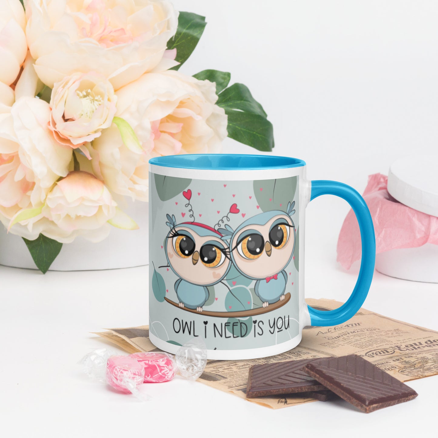OWL I NEED IS YOU- Mug with Color Inside
