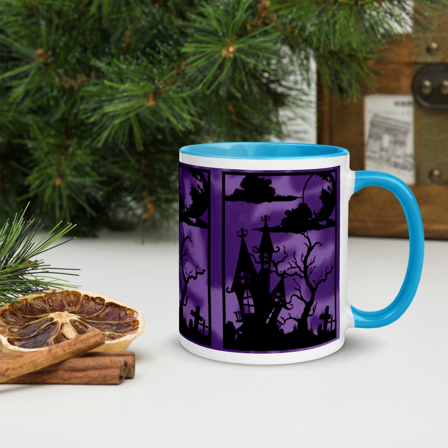 HAUNTED HOUSE- Mug with Color Inside