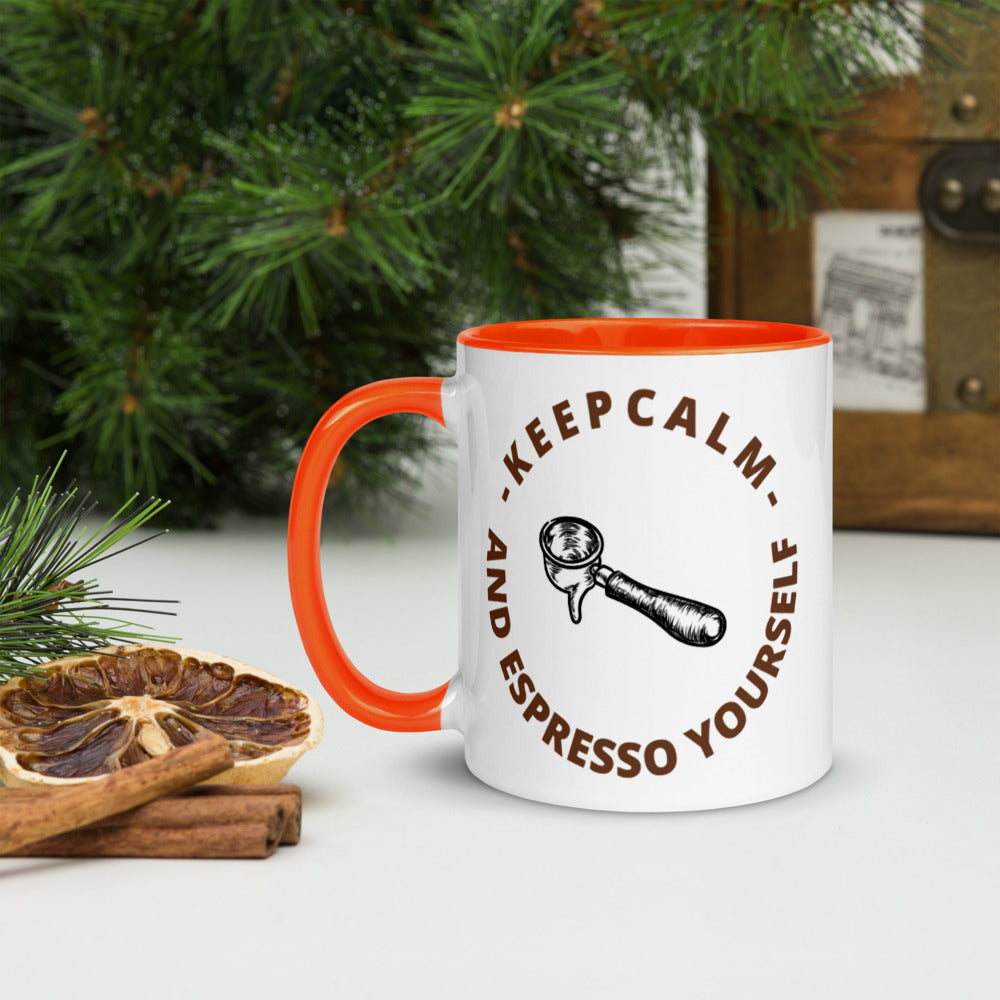 KEEP CALM AND ESPRESSO YOURSELF- Mug with Color Inside