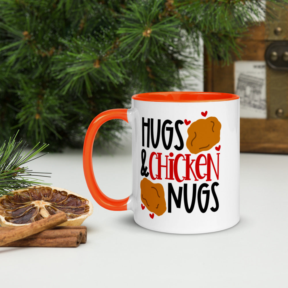 HUGS AND CHICKEN NUGS- Mug with Color Inside