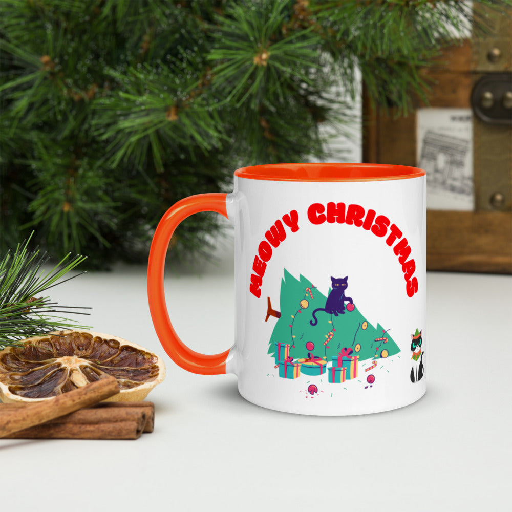 MEOWY CHRISTMAS- Mug with Color Inside