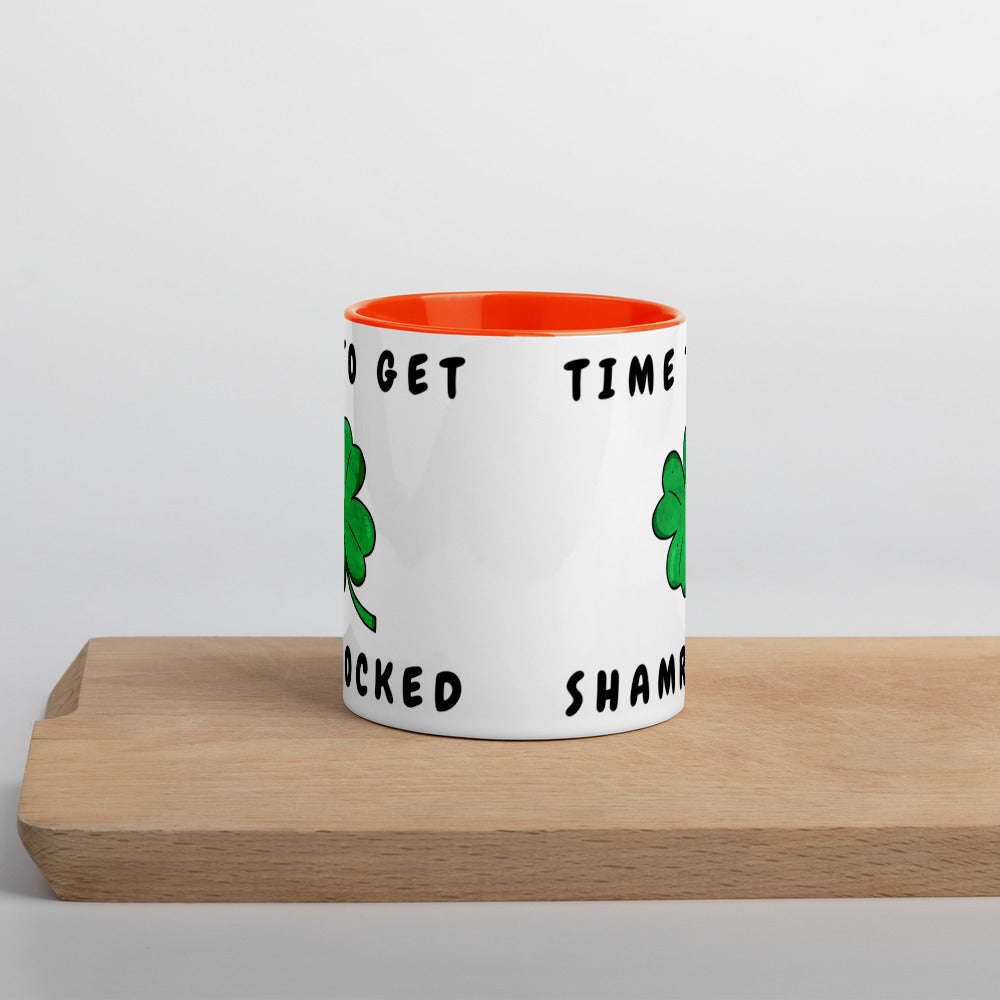 TIME TO GET SHAMROCKED- Mug with Color Inside