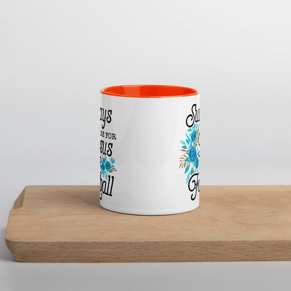 SUNDAYS ARE FOR JESUS AND FOOTBALL- Mug with Color Inside