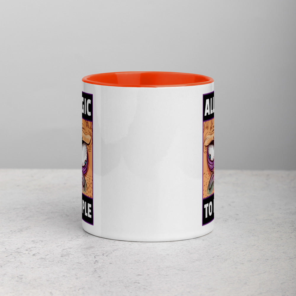 ALLERGIC TO PEOPLE- Mug with Color Inside
