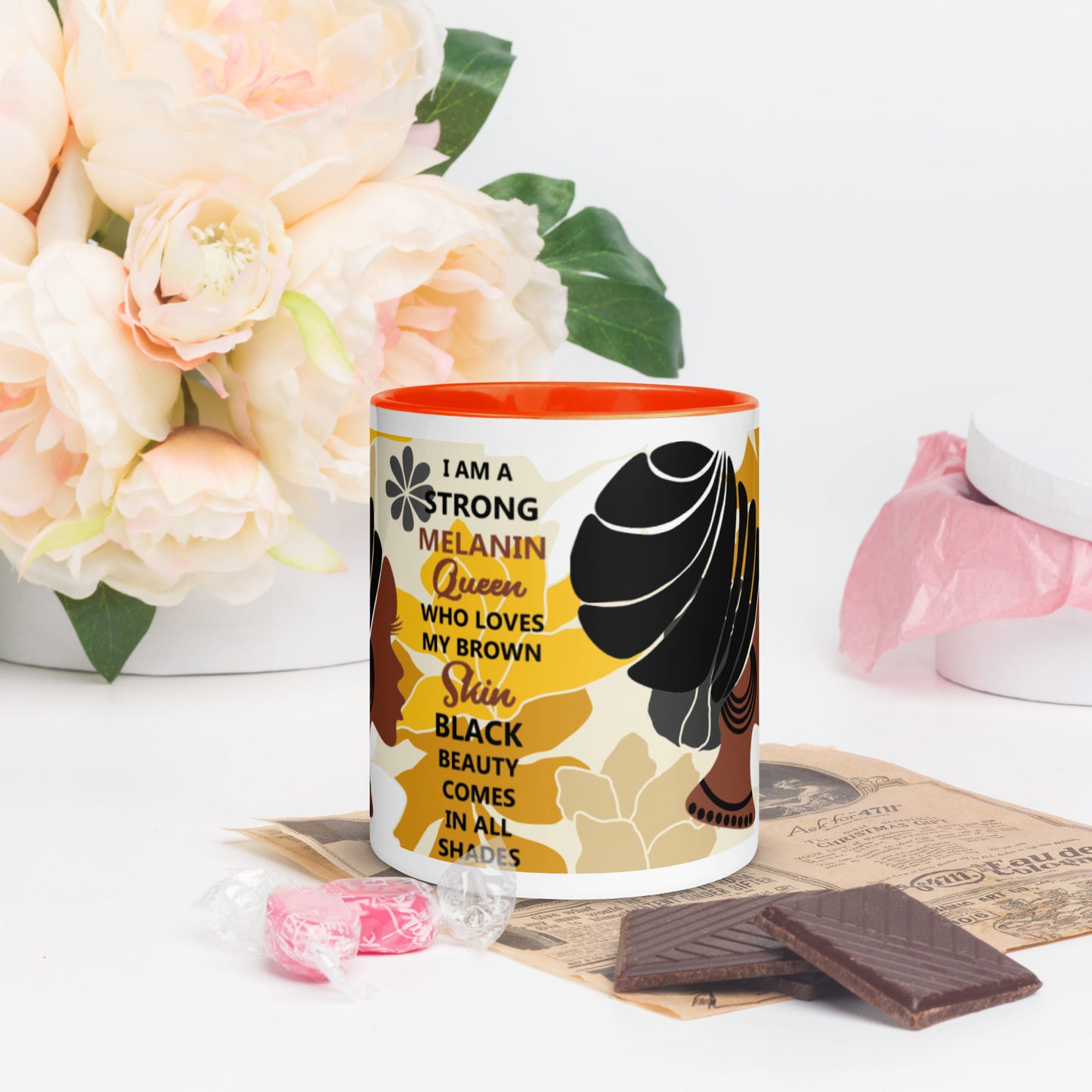 BLACK MELANIN QUEEN- Mug with Color Inside
