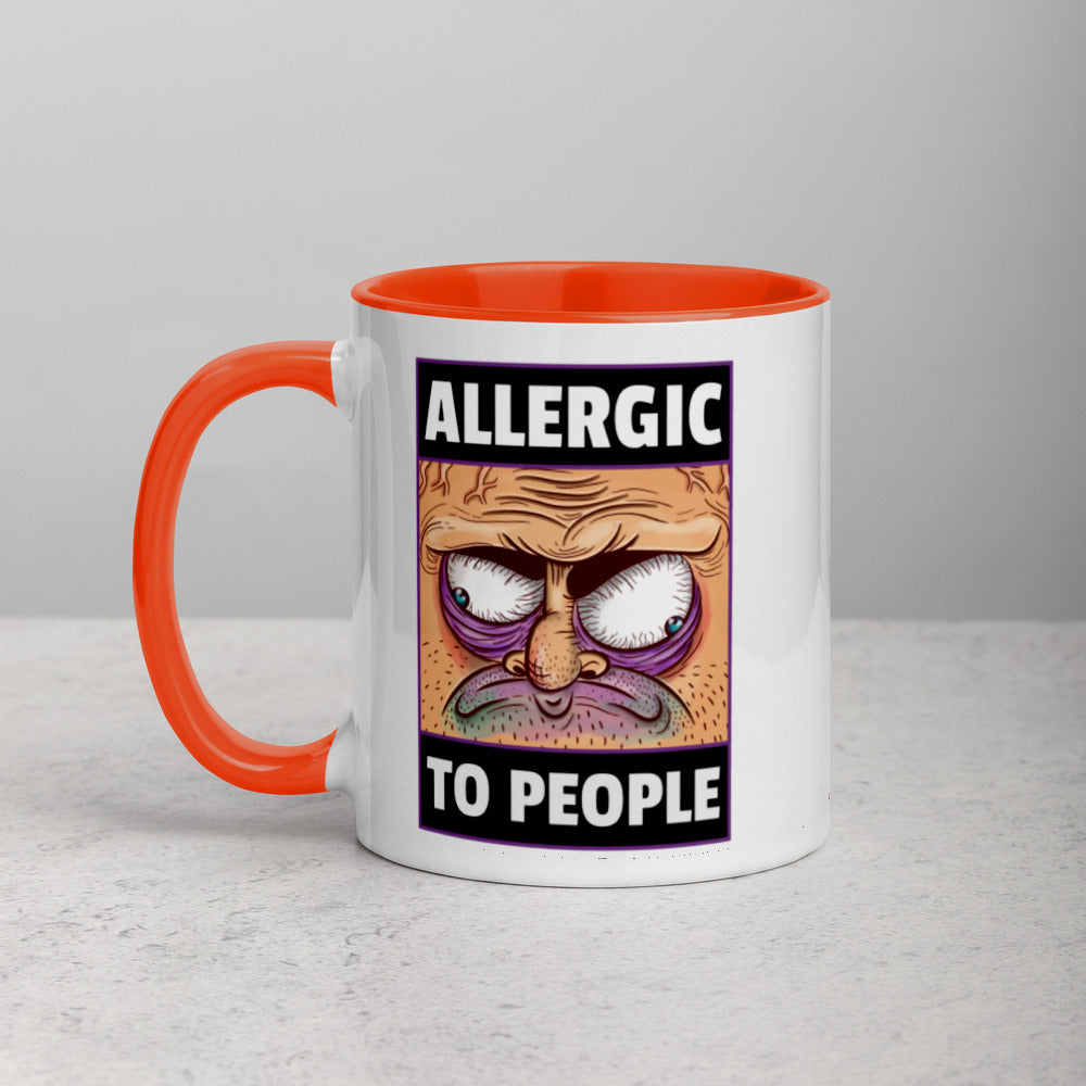 ALLERGIC TO PEOPLE- Mug with Color Inside