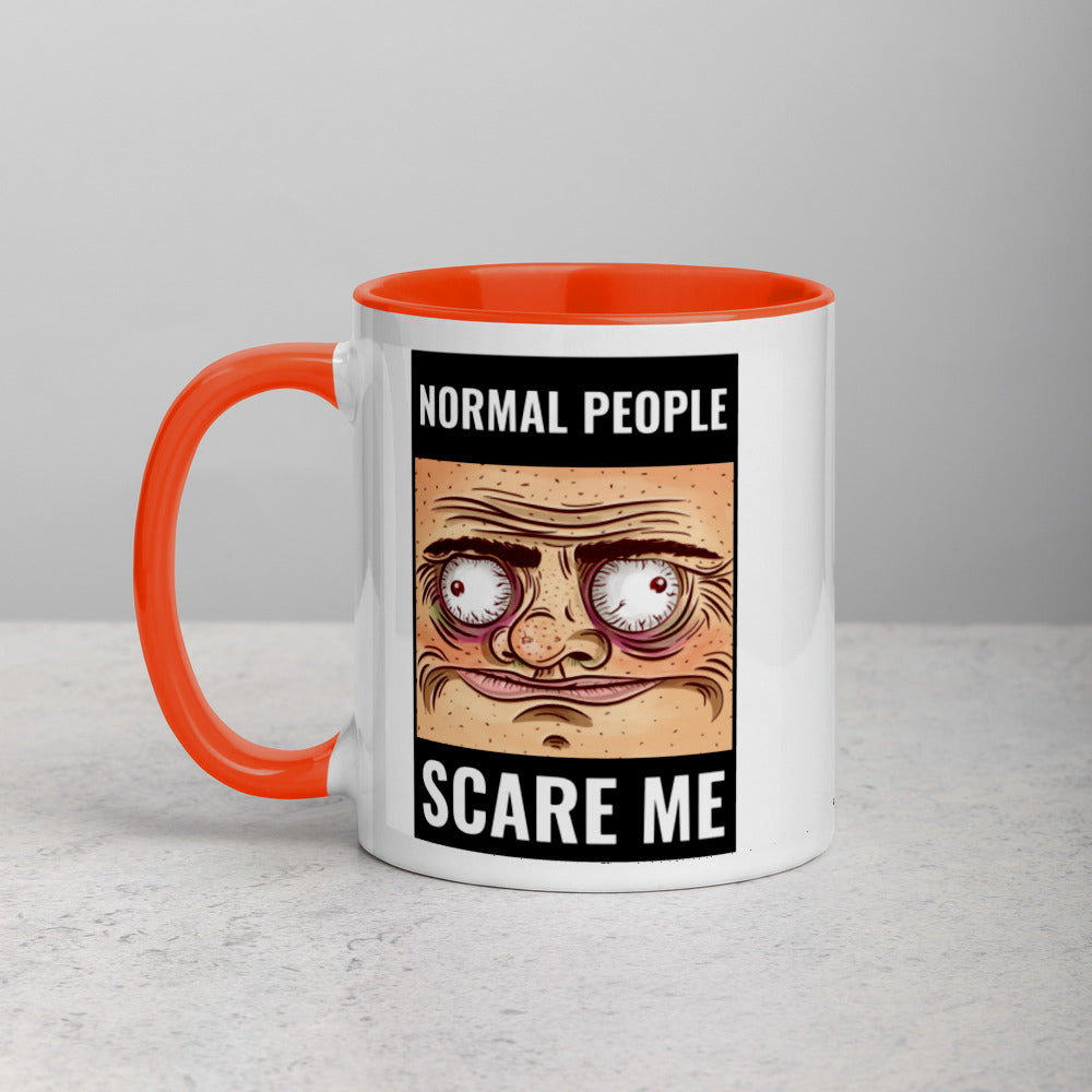 NORMAL PEOPLE SCARE ME- Mug with Color Inside