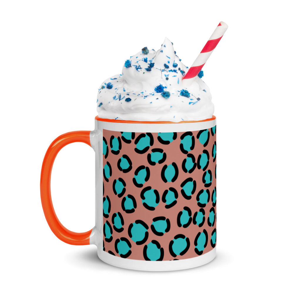 BLUE SPOT LEOPARD- Mug with Color Inside