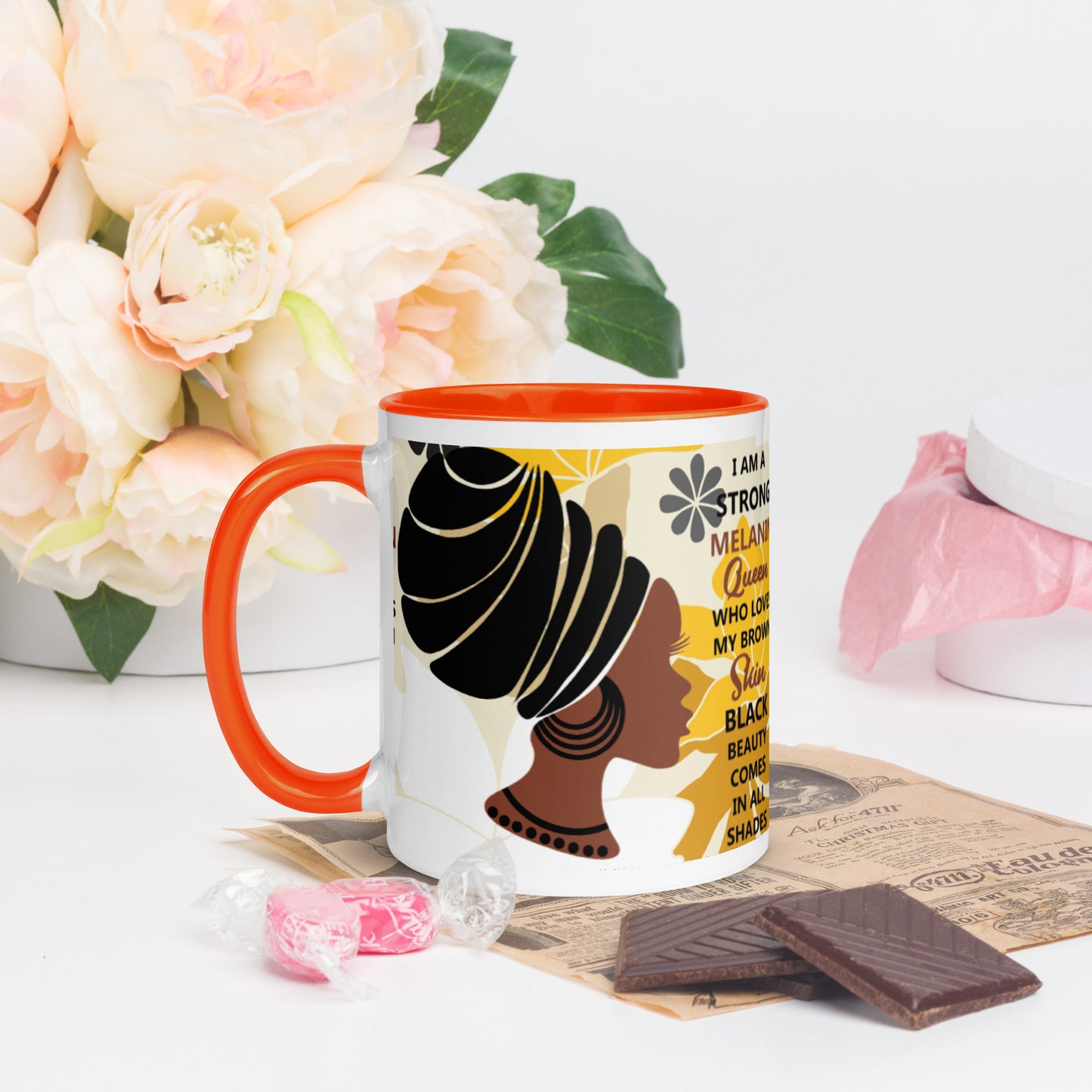 BLACK MELANIN QUEEN- Mug with Color Inside
