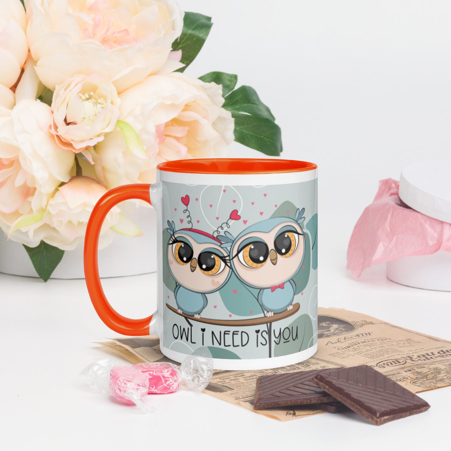 OWL I NEED IS YOU- Mug with Color Inside