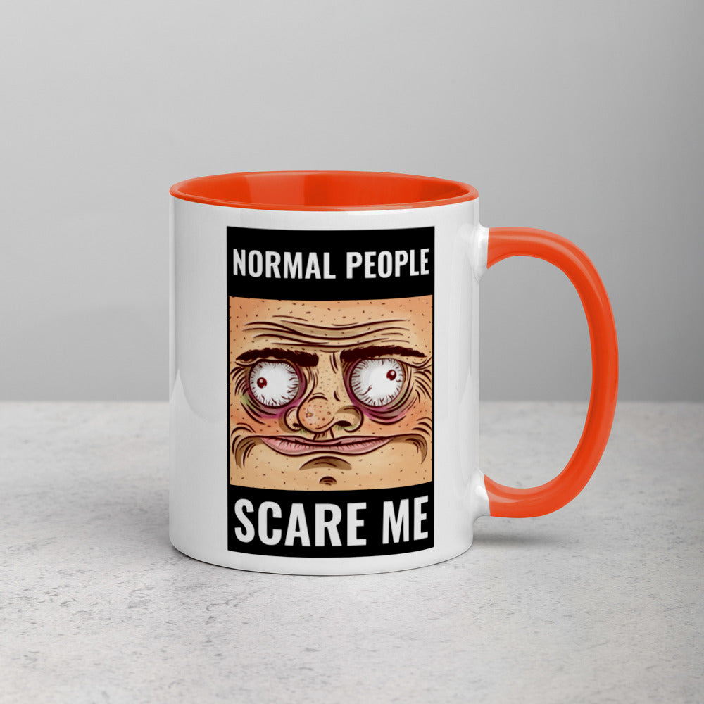 NORMAL PEOPLE SCARE ME- Mug with Color Inside