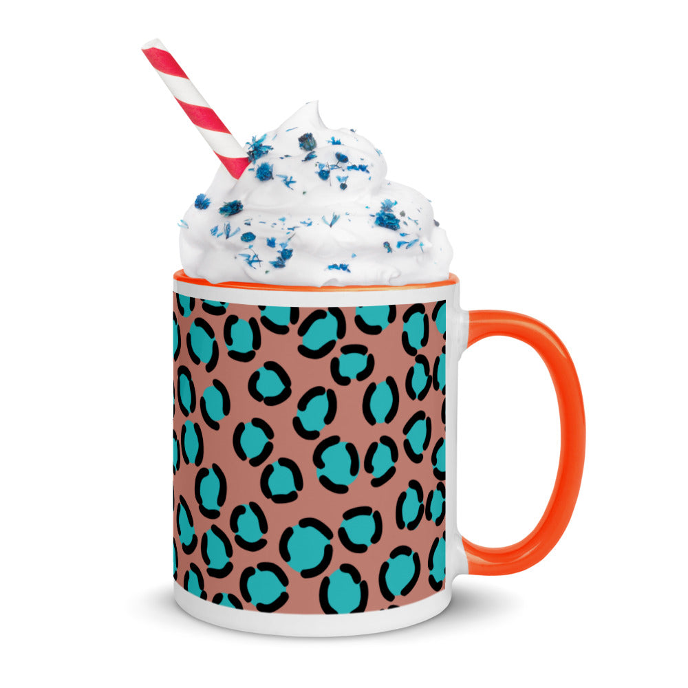 BLUE SPOT LEOPARD- Mug with Color Inside
