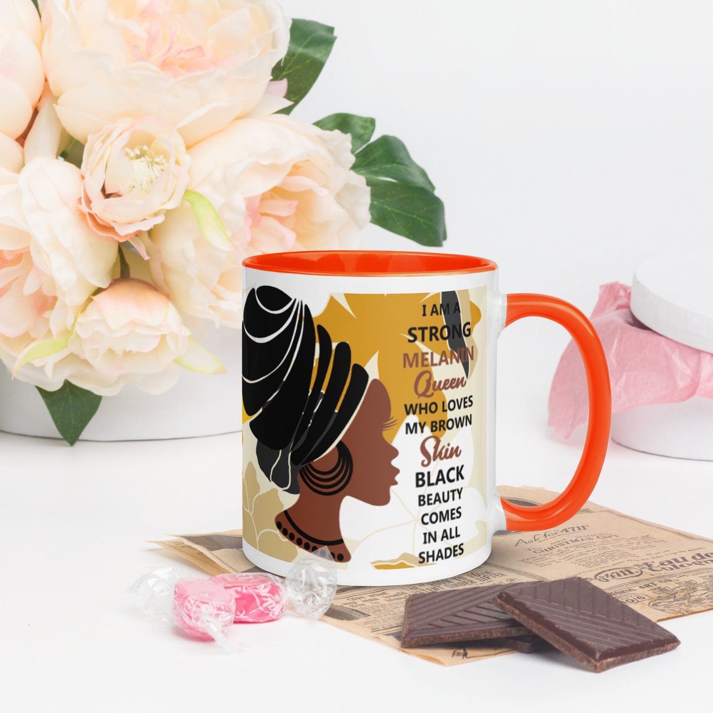 BLACK MELANIN QUEEN- Mug with Color Inside