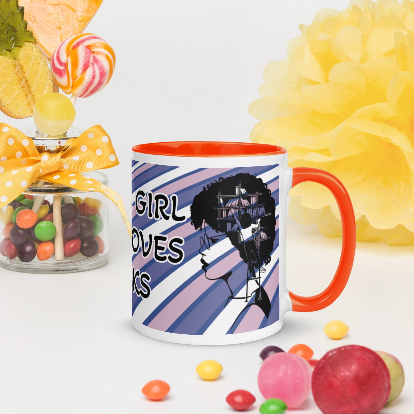 JUST A GIRL WHO LOVES BOOKS- Mug with Color Inside