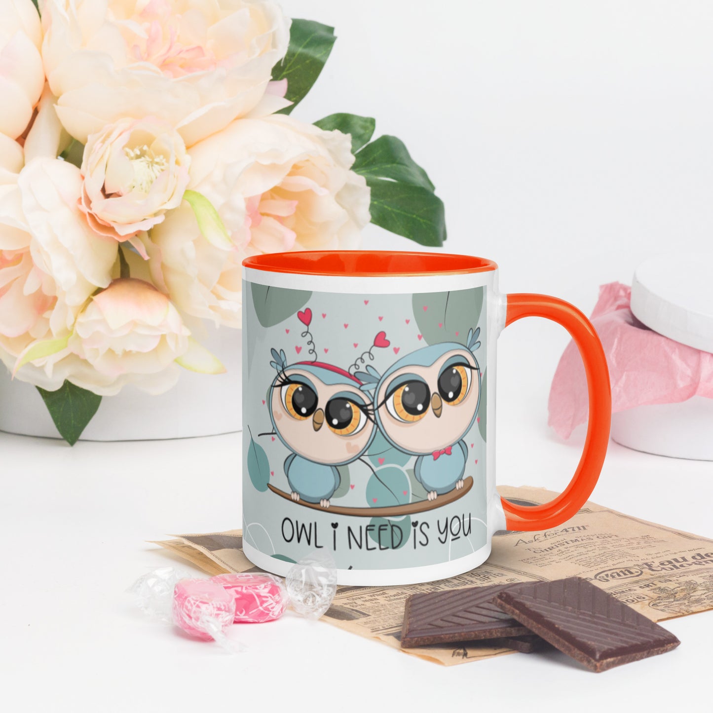 OWL I NEED IS YOU- Mug with Color Inside