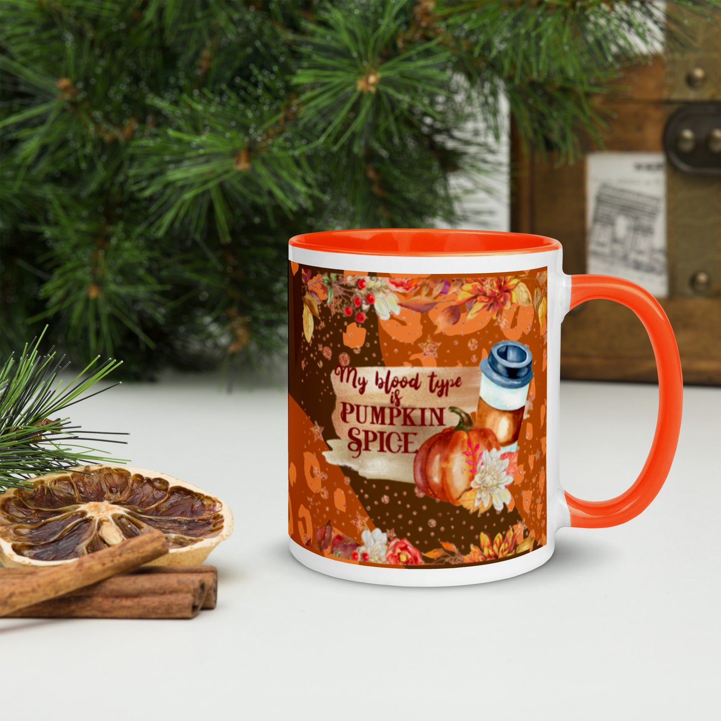 MY BLOOD TYPE IS PUMPKIN SPICE- Mug with Color Inside