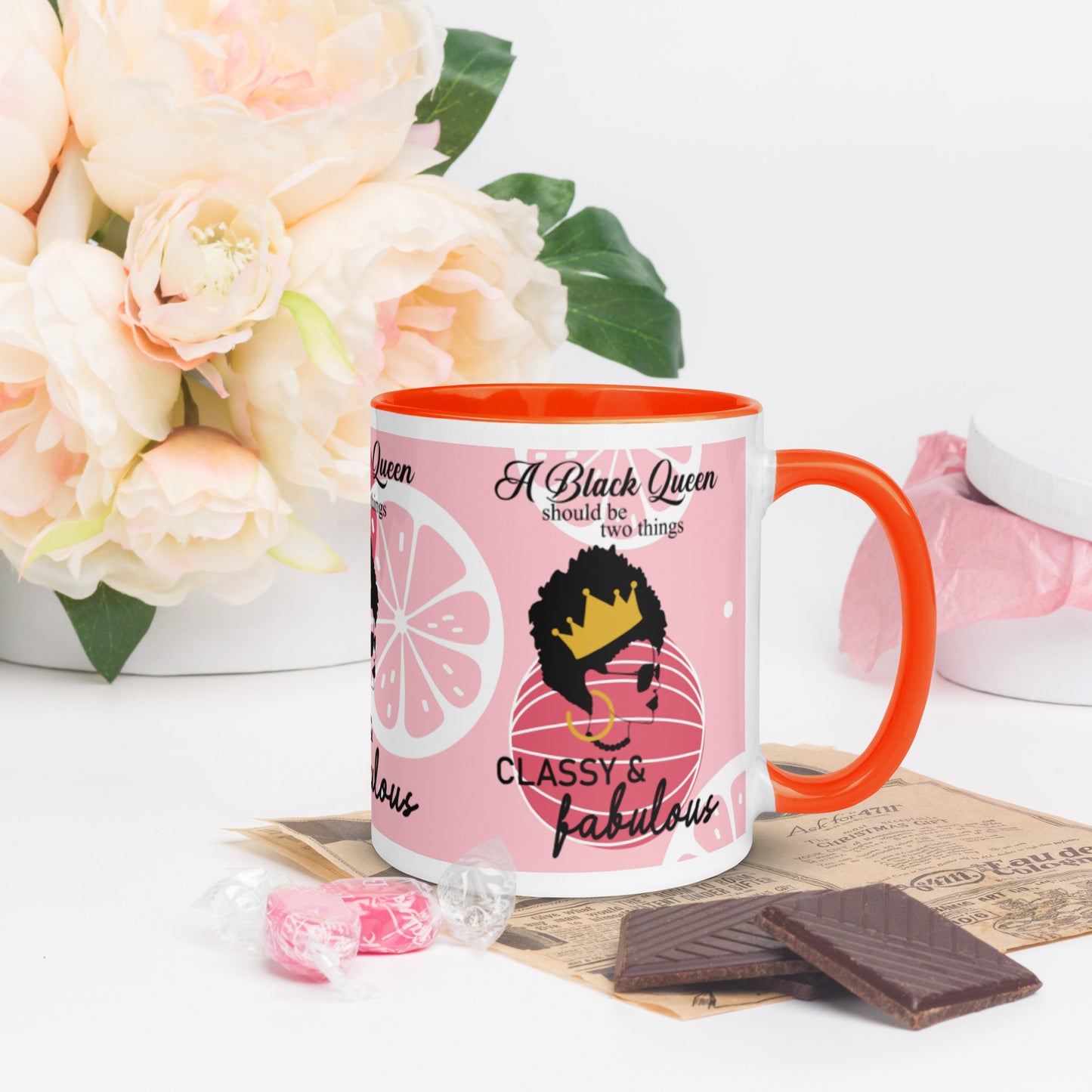 FABULOUS AND CLASSY BLACK QUEEN- Mug with Color Inside