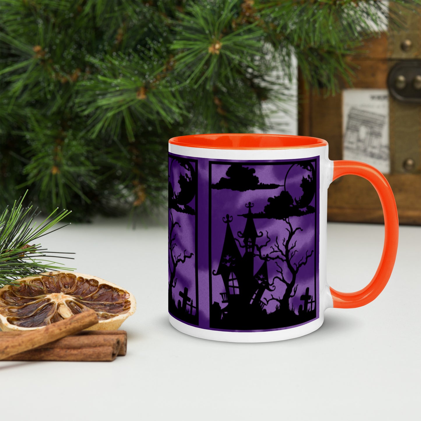 HAUNTED HOUSE- Mug with Color Inside