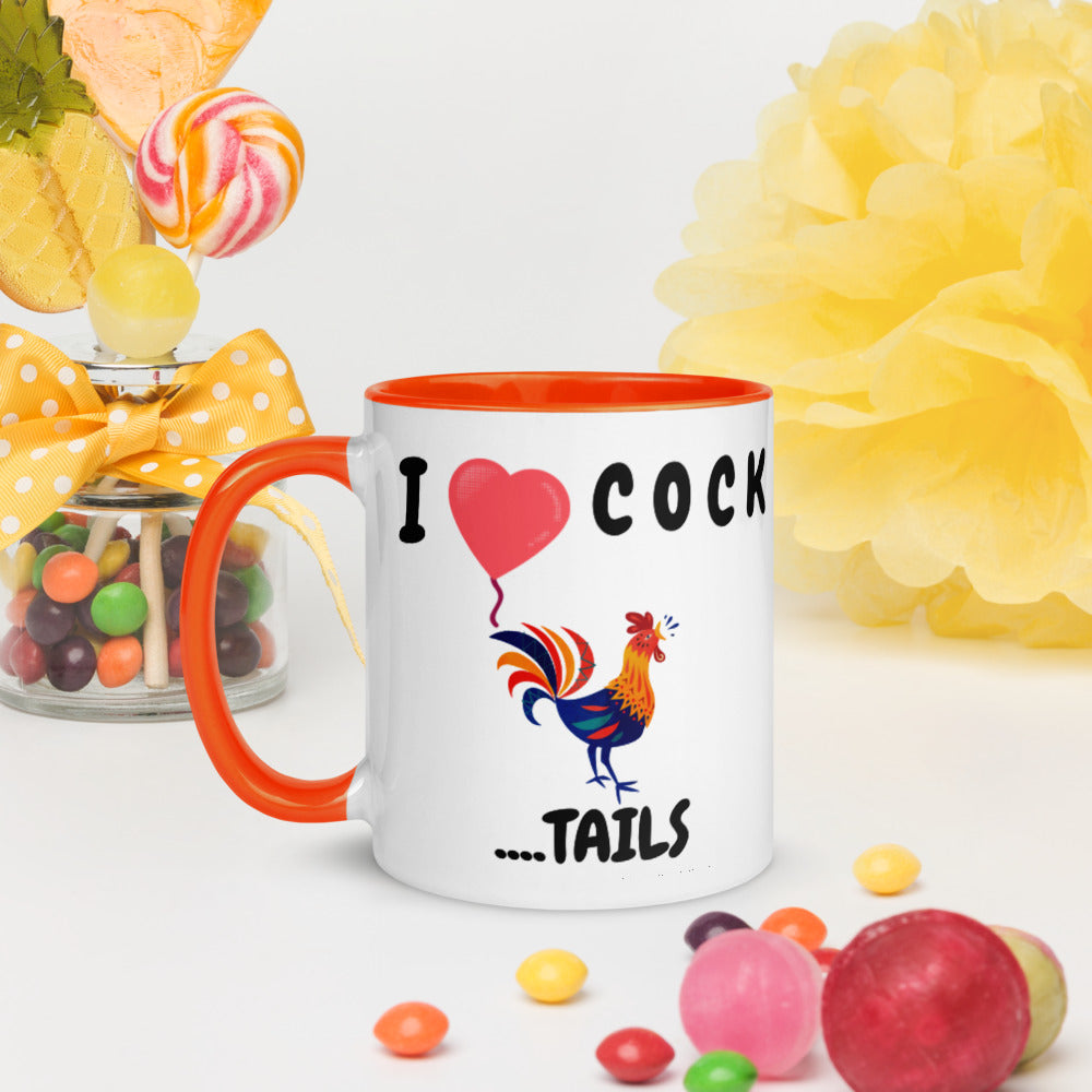I HEART COCK....TAILS- Mug with Color Inside