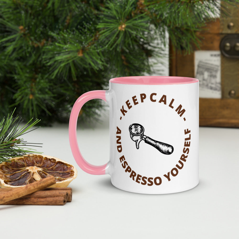 KEEP CALM AND ESPRESSO YOURSELF- Mug with Color Inside