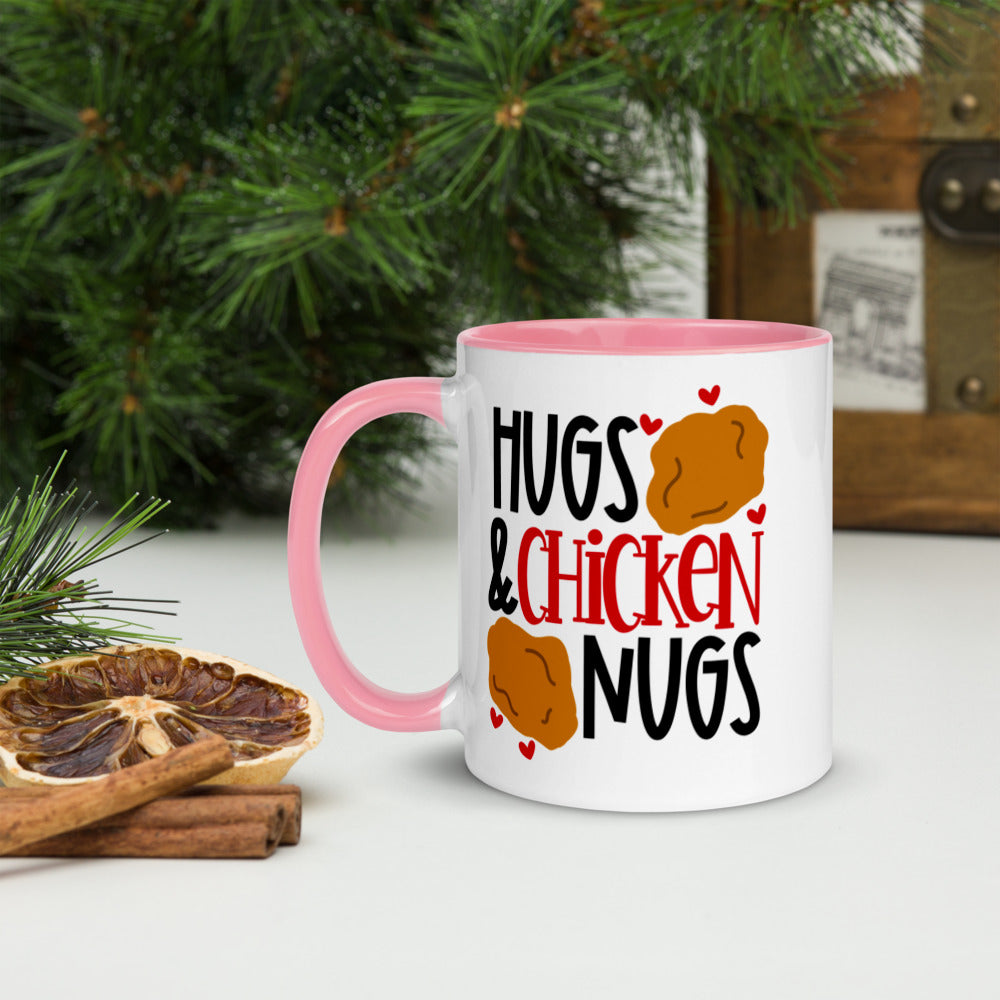 HUGS AND CHICKEN NUGS- Mug with Color Inside