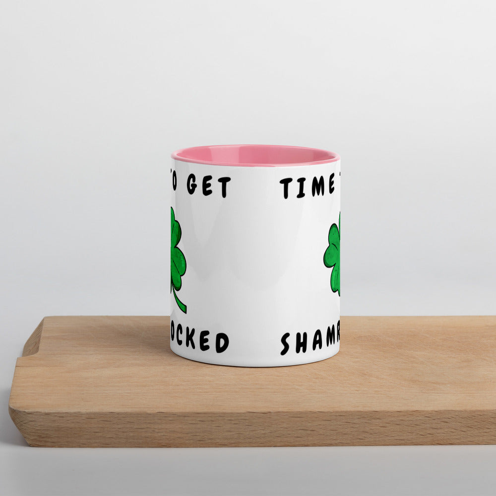 TIME TO GET SHAMROCKED- Mug with Color Inside