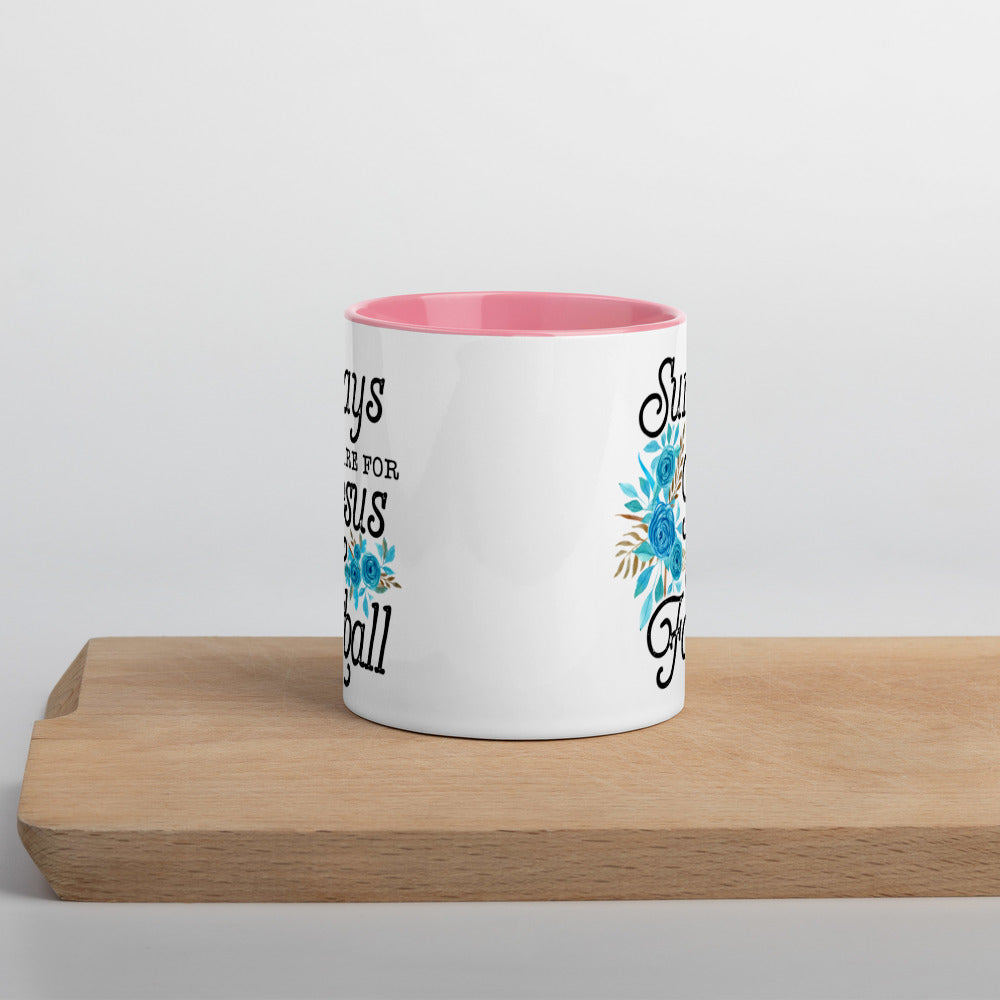 SUNDAYS ARE FOR JESUS AND FOOTBALL- Mug with Color Inside