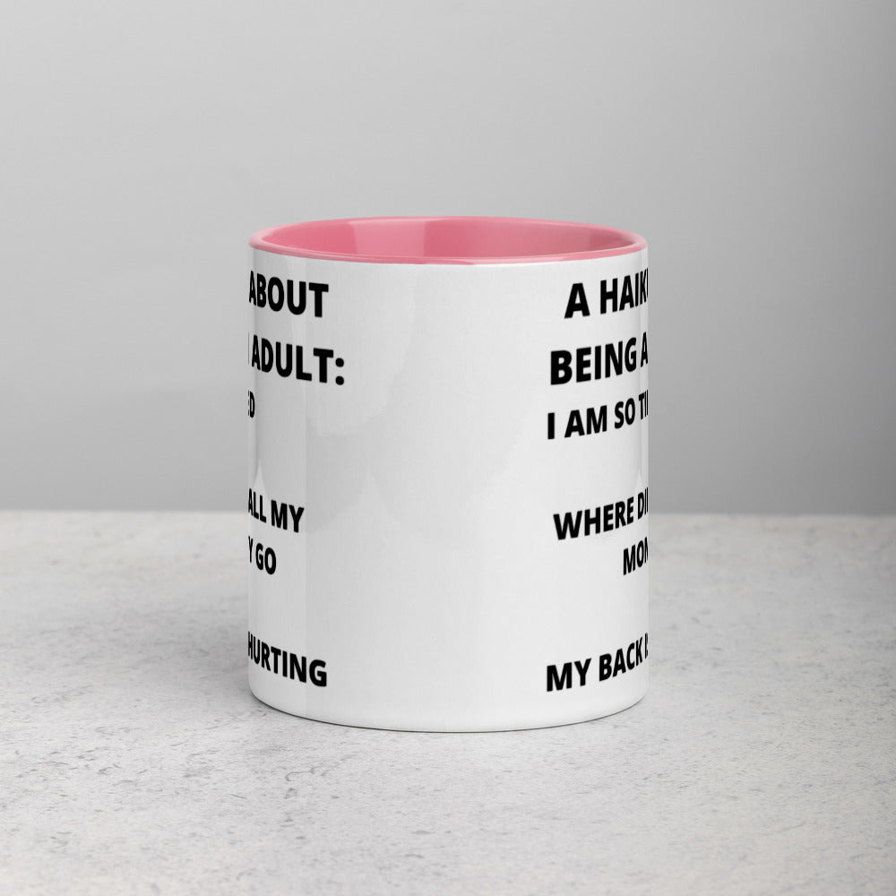 BEING AN ADULT HAIKU- Mug with Color Inside