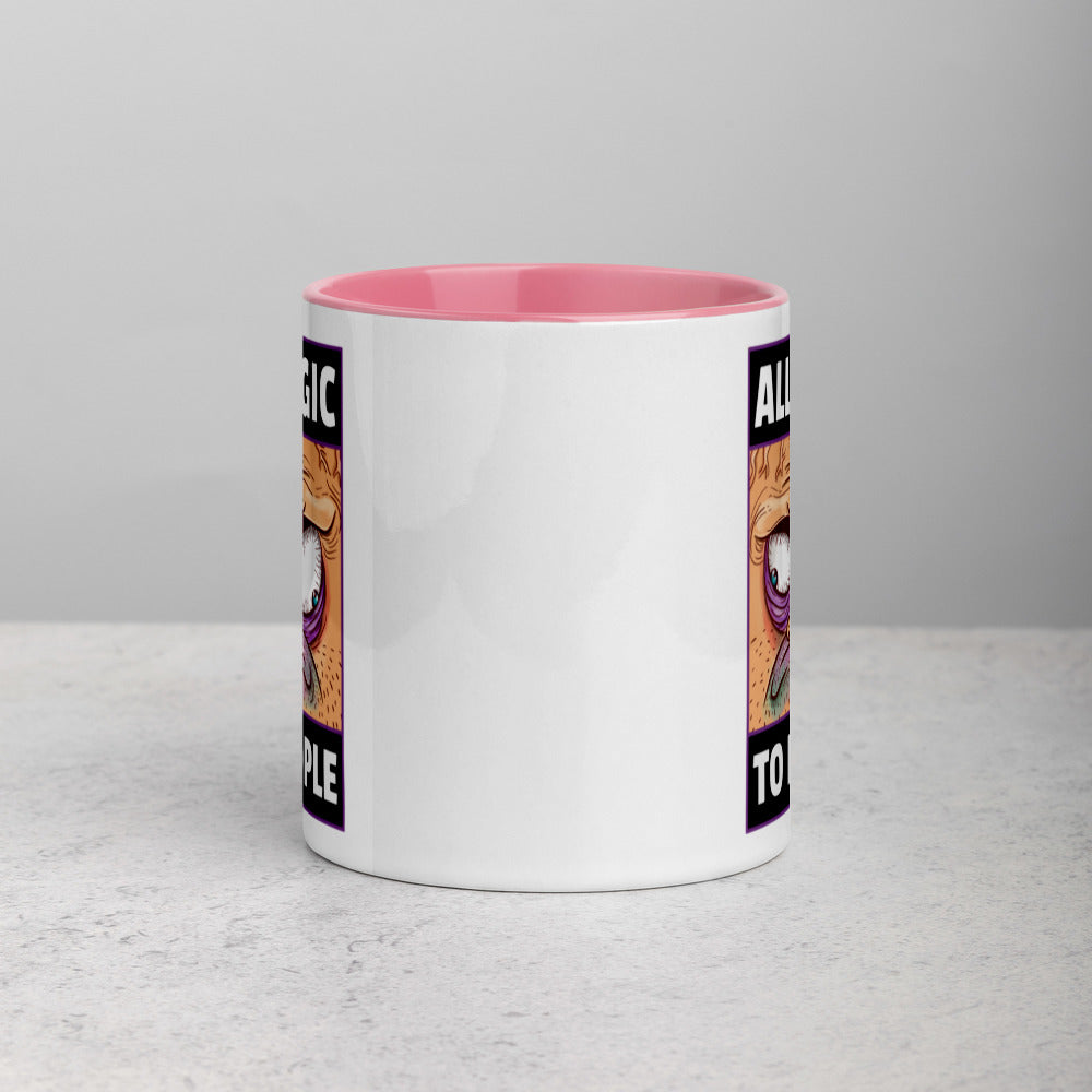 ALLERGIC TO PEOPLE- Mug with Color Inside