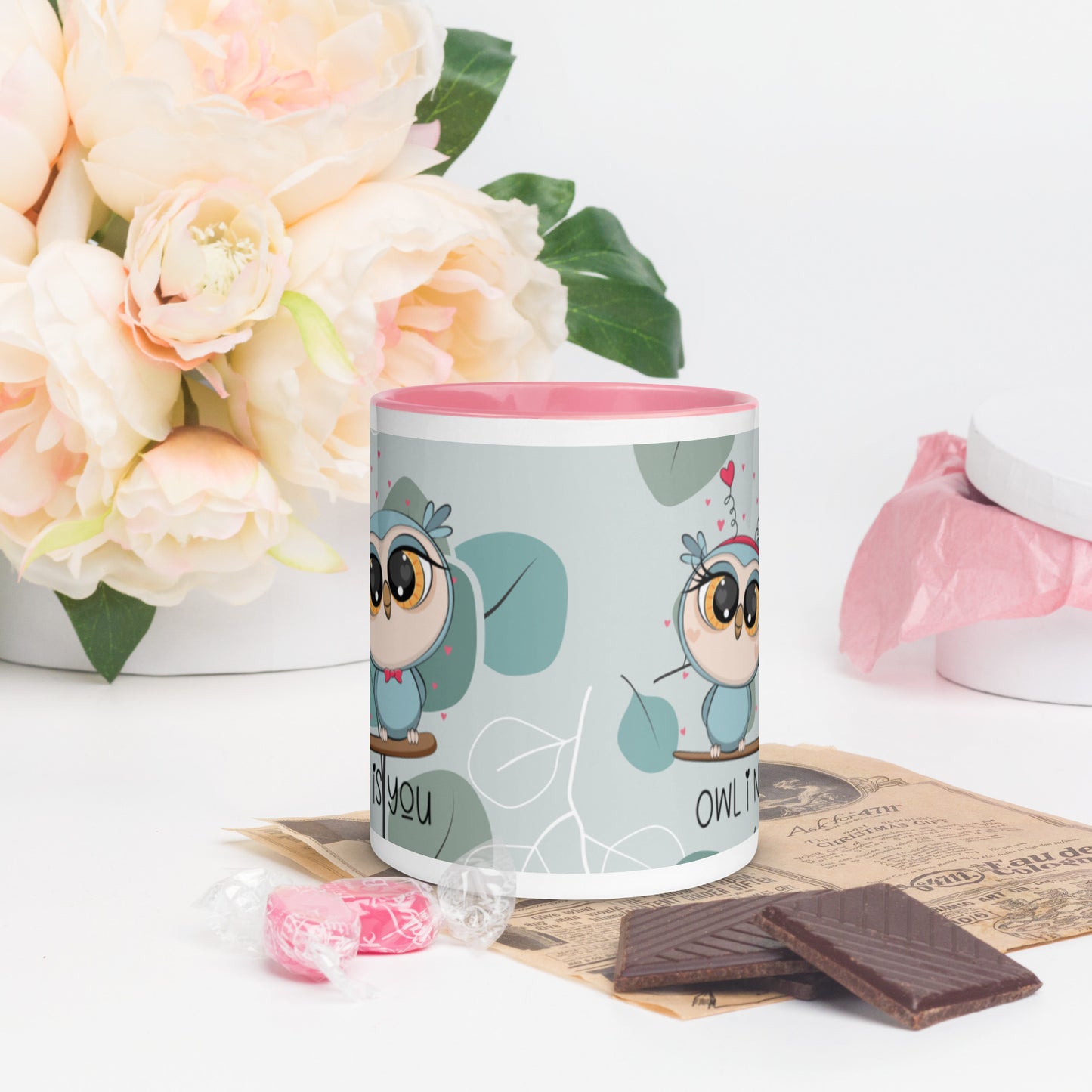 OWL I NEED IS YOU- Mug with Color Inside