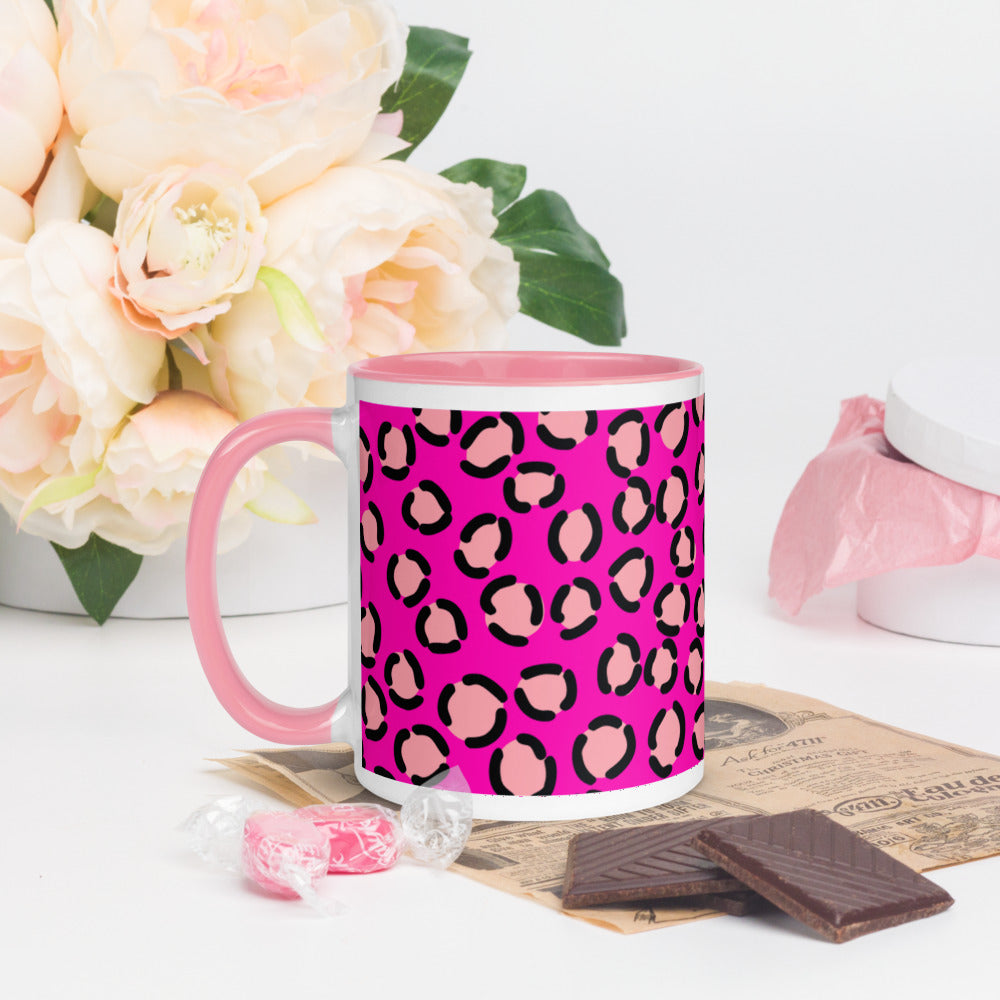 PINK LEOPARD- Mug with Color Inside